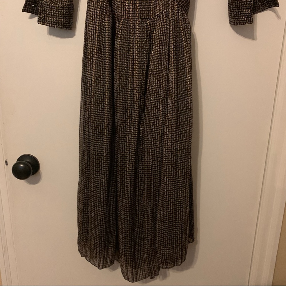NWT Zara Metallic MIDI Dress with Belt Size Small - Picture 8 of 14
